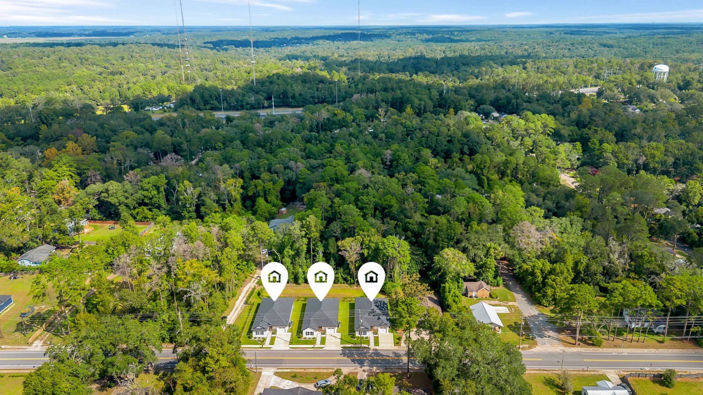 180, 182 and 184 Henderson side by side from the air